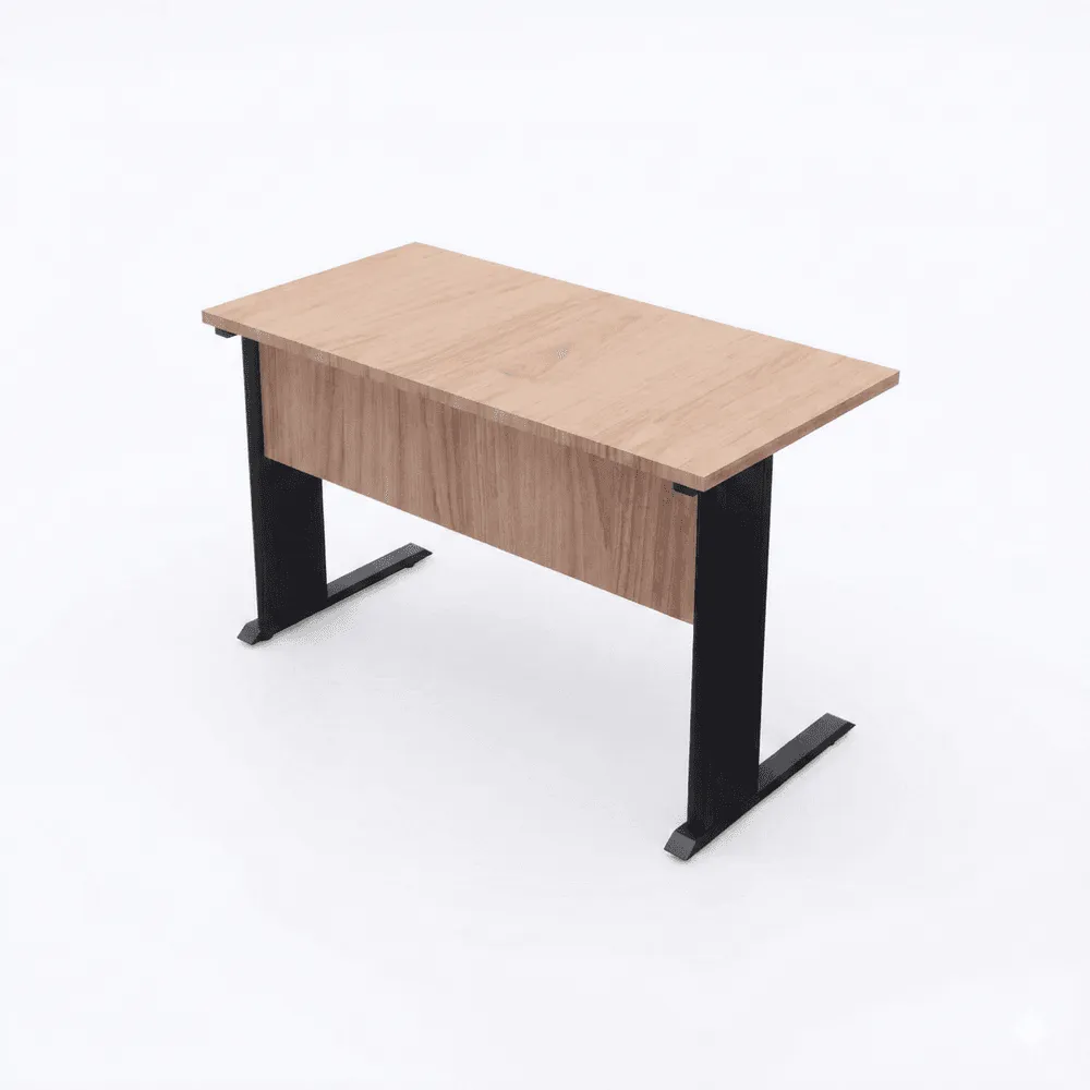 Mesa reta | Pé metálico com calha